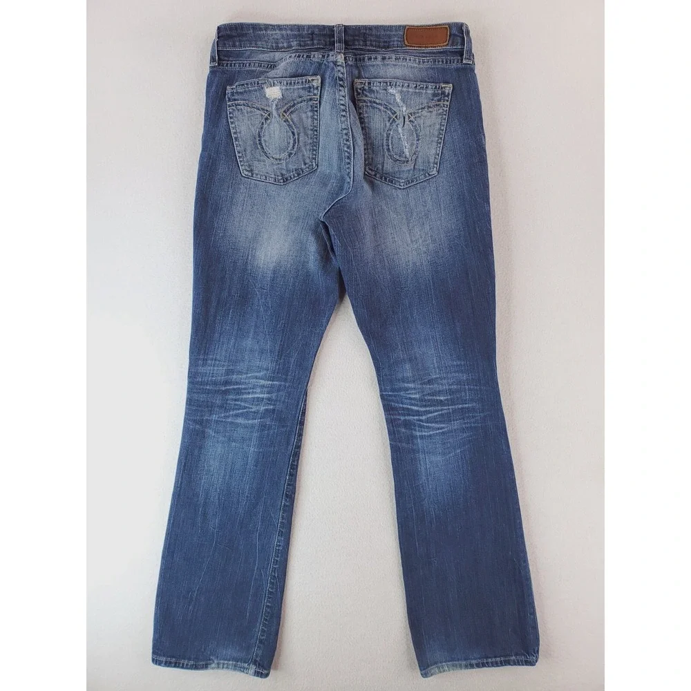 Big Star Jeans Womens 26‎ Maddie Bootcut Y2K Low Rise Distressed Stretch Denim